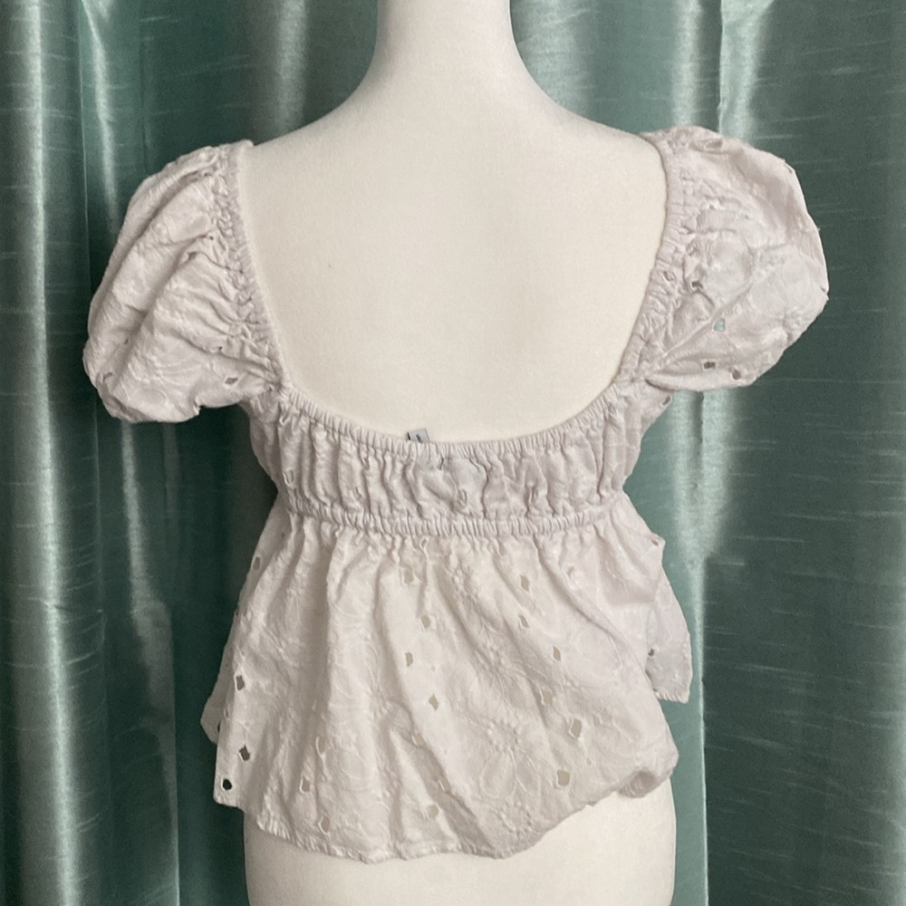 White Ruffled Top - Picture 2 of 4